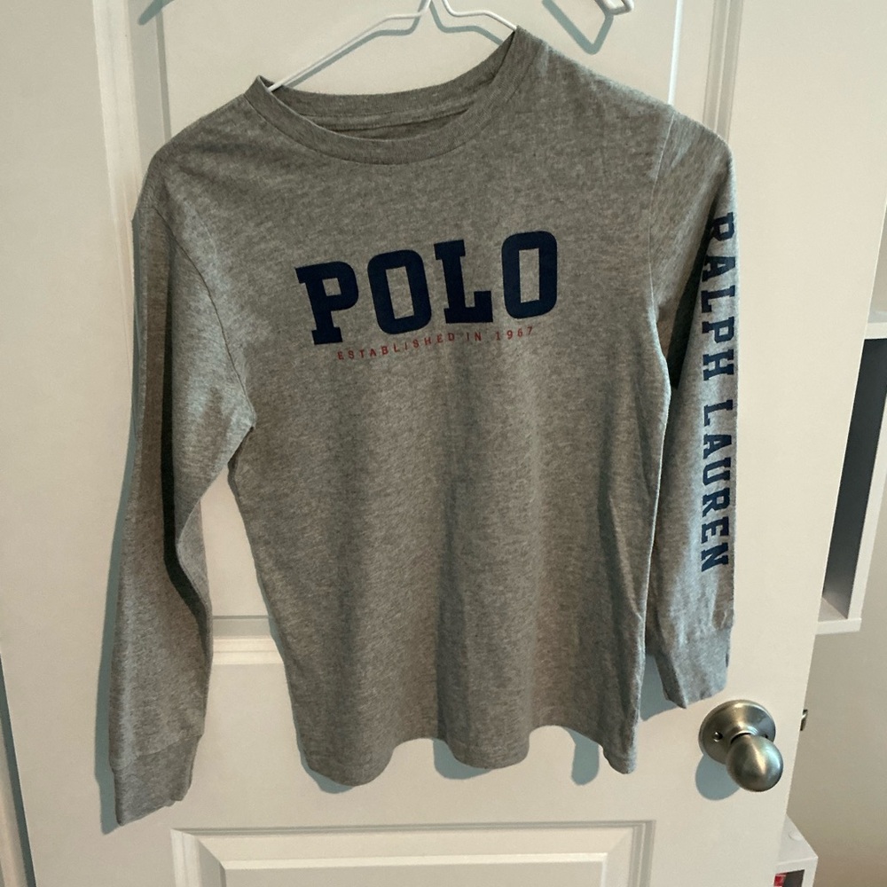 Polo by Ralph Lauren Gray Long Sleeve Tee for Kids